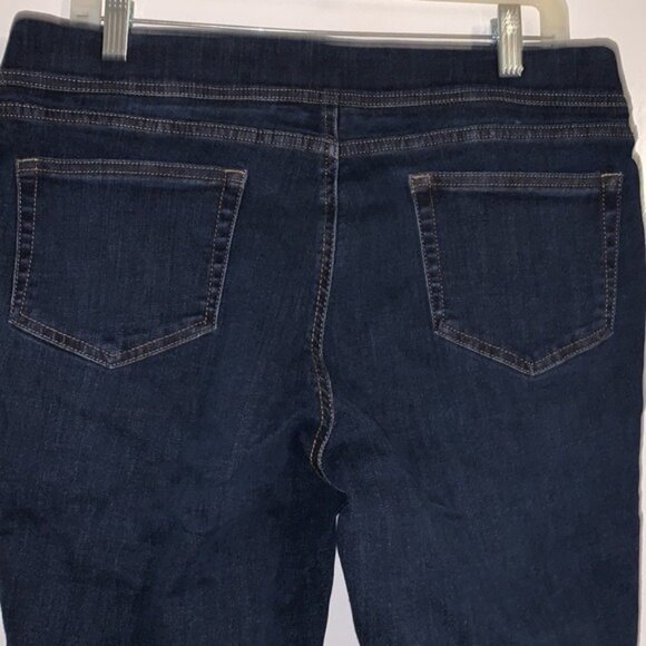 Denim & Co. Womens Plus Size 14P Dark Wash Stretch Denim Slim Leg Jeans Comforta - Picture 10 of 10